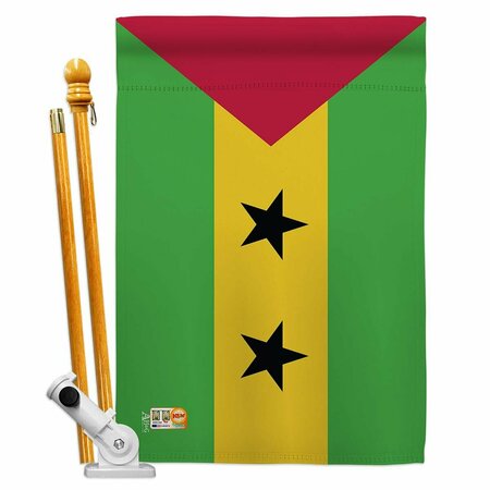 COSA 28 x 40 in. Sao Tome & Principe Flags of the World Nationality Impressions Vertical House Flag Set CO2158215